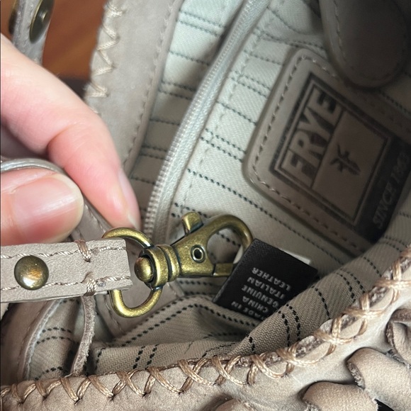 EUC Frye grey Fringe leather Crossbody Bag - Picture 14 of 16